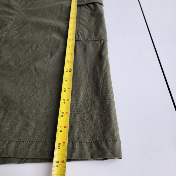 Nicole Miller Skirt Womens Green Cargo Midi Front Zip Cotton Blend Pockets Sz 10 - Picture 2 of 8